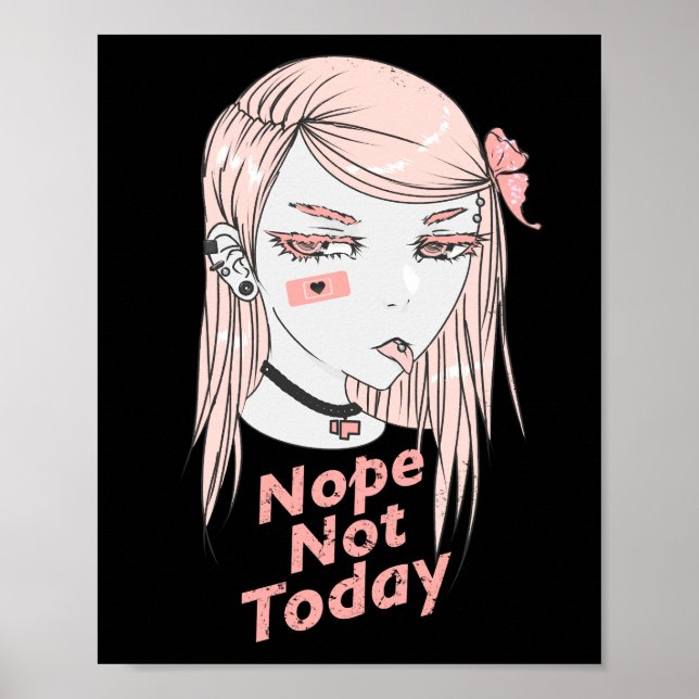 Poster Não Hoje, Menina De Animação (Frente)