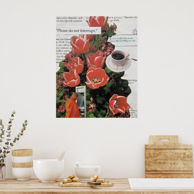 Poster Não Interrompa O Tempo De Café Da Manhã Do Dinheir (Cozinha)