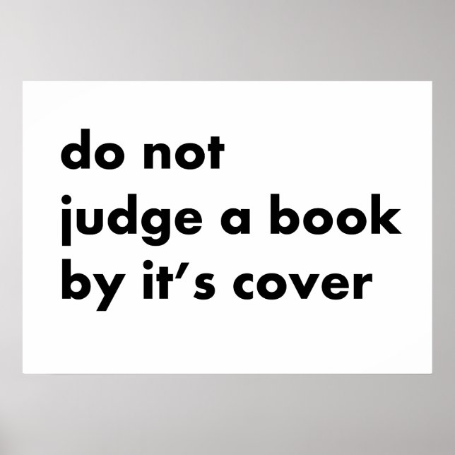 Poster Não julgue o livro pelo seu cobrir (Frente)