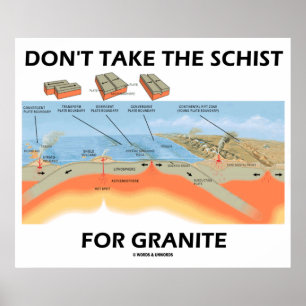 Póster Não leve a Schist para Granito (Humor Geológico)