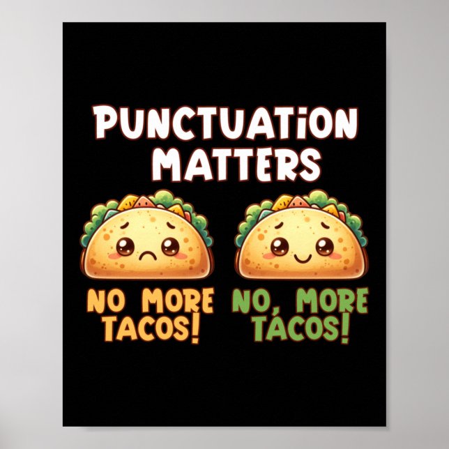 Poster Não Mais Tacos - Pontuação S Sticker (Frente)