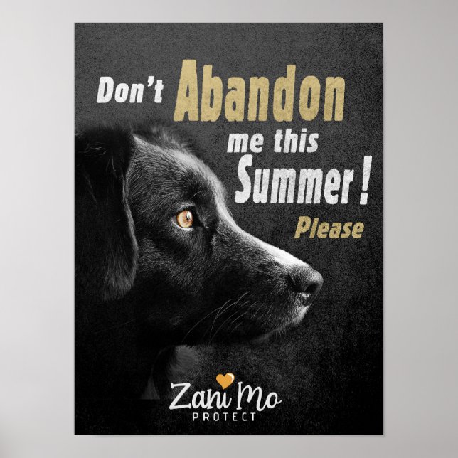 Poster Não me abandone este Verão - Proteção dos cães (Frente)