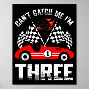 Poster Não Me Apanhes Estou Três 3º Aniversário Vermelho