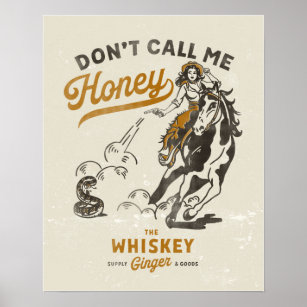 Poster Não me chame de querida Vintage Cowgirl Pinup & Ho