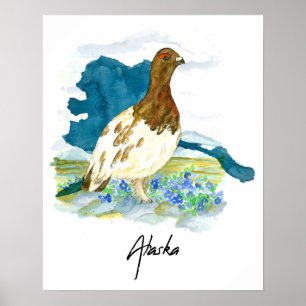 Poster Não Me Esqueça do Estado da Tundra do Alasca