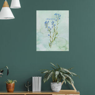 Poster Não me esqueça Flor de Jardim em Aquarela Personal