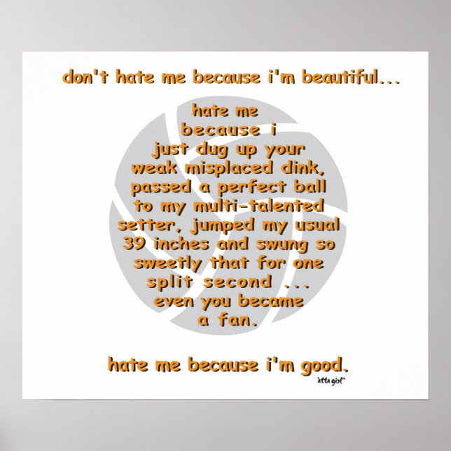 Póster Não me odeie VOLLEYBALL (Frente)