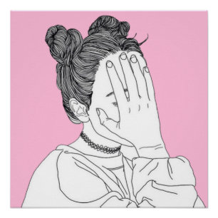 Póster Não me olhe menina estética da trança