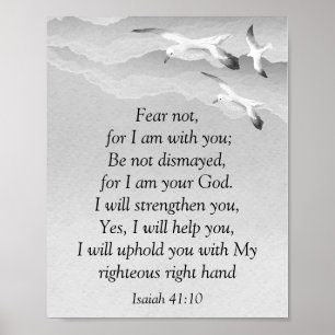 Poster Não Medo, Escritura Isaiah Estou com Você Isaiah
