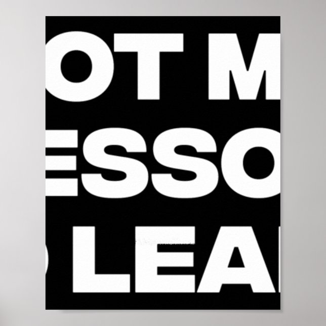 Poster Não Minha Lição Para Aprender (Frente)