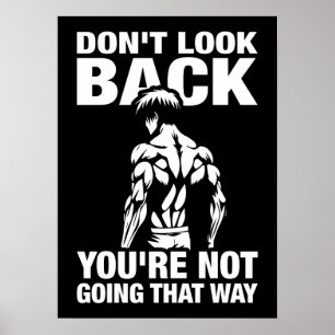 Poster Não olhe para trás - Anime Bodybuilding Gym Workou