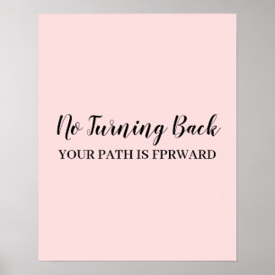 Poster Não Olhe para Trás Design Moderno Cor-de-rosa Pêss