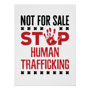 Póster Não para venda Parar o Tráfico Humano