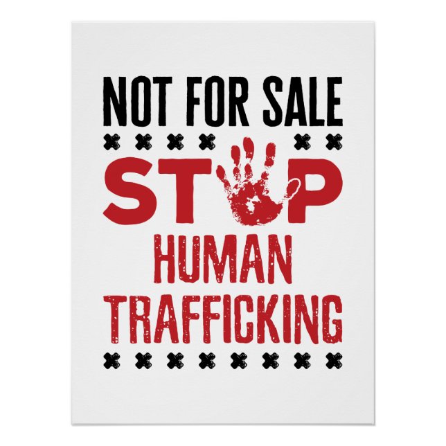 Póster Não para venda Parar o Tráfico Humano (Frente)