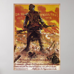 Poster Não passarão a Primeira Guerra Mundial 1918 do ~