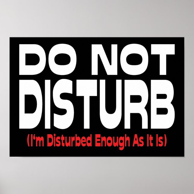 Poster Não Perturbe - Já Estou Perturbado O Suficiente (Frente)