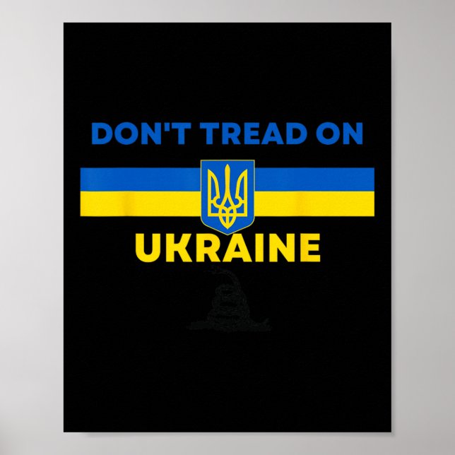 Poster Não Pise na Ucrânia! Apoiadores da Ucrânia Gadsden (Frente)