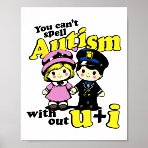 Poster Não posso soletrar Autismo sem nós