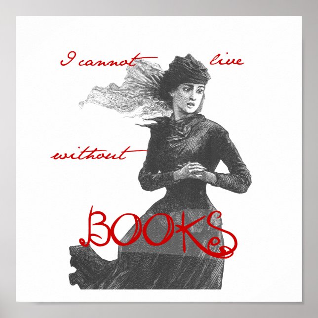 Poster Não posso viver sem livros (Frente)