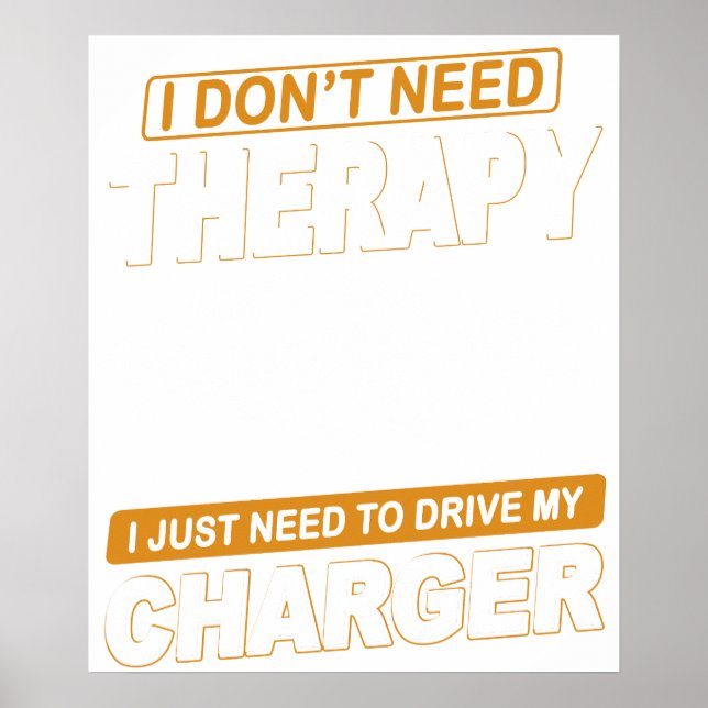Poster NÃO PRECISO DE TERAPIA Dodge Charger 1970 (Frente)