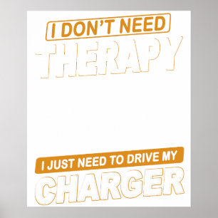 Poster NÃO PRECISO DE TERAPIA Dodge Charger 1971