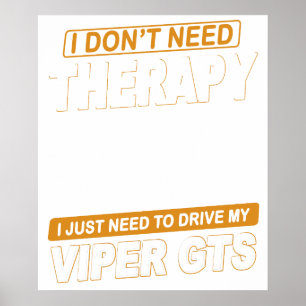 Poster NÃO PRECISO DE TERAPIA Dodge Viper 1996 Gts Listra