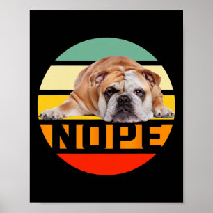 Poster Não preguiçoso buldogue inglês amante de cães dono