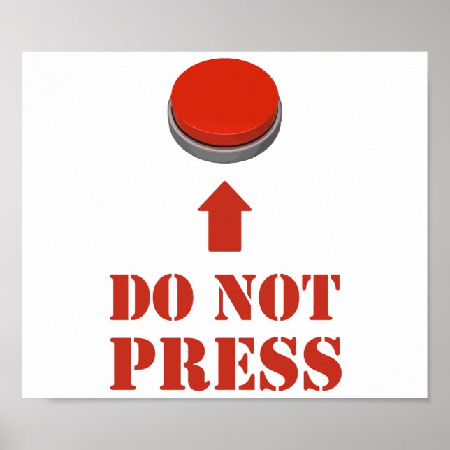Póster Não pressione o botão vermelho (Frente)