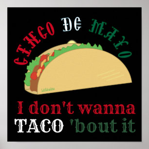 Poster NÃO QUERO A TÁQUO SOBRE O presente cinco de mayo