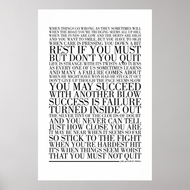 Poster Não Sair por John Greenleaf Whittier (Frente)