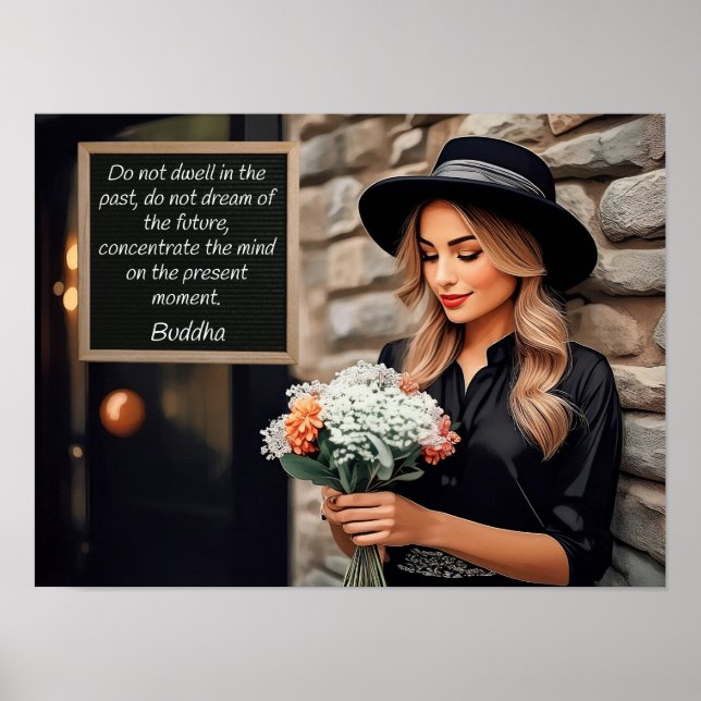 Poster Não se dobra no passado, citação de Buda (Frente)