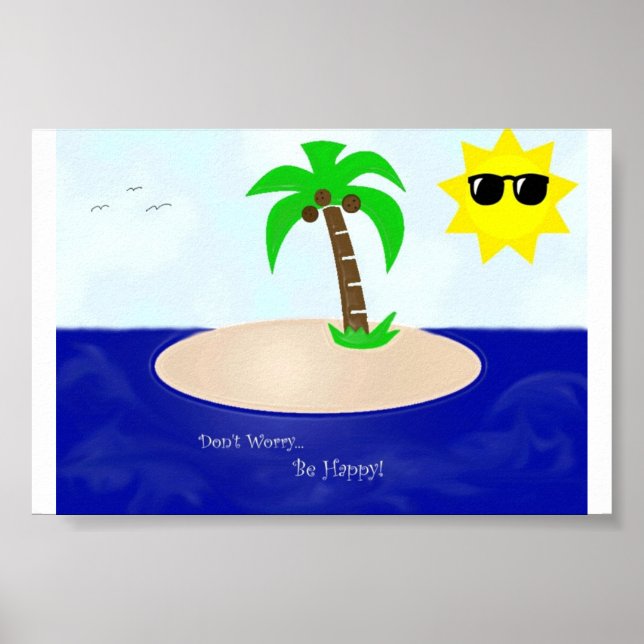 Póster Não se preocupe, seja feliz! (Frente)