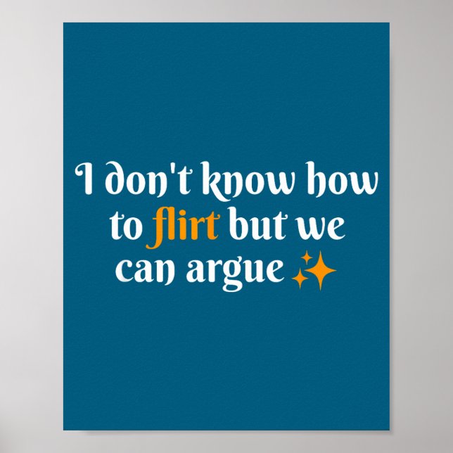 Poster Não Sei Como Flertar Podemos Discutir Casal Engraç (Frente)