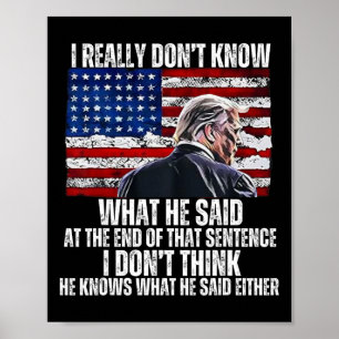 Poster Não sei o que ele disse no final dessa frase