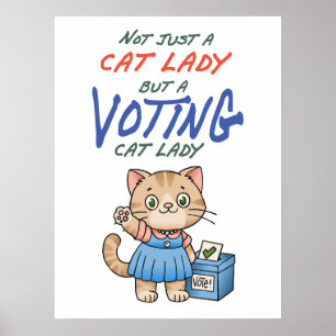 Poster Não Só Uma Senhora De Gato, Mas Uma Caricatura De