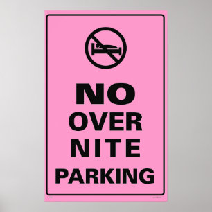 Póster Não sobre o estacionamento de Nite - rosa