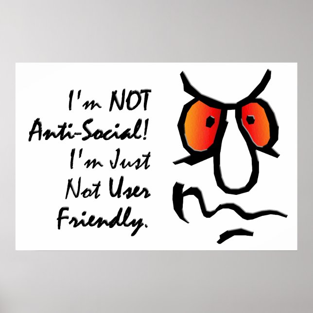 Póster Não sou antissocial (2) (Frente)