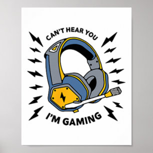 Poster Não te ouço, estou jogando games (frente e Ck Desi