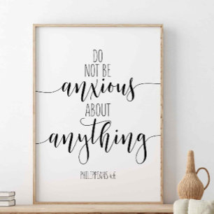 Poster Não Tenha Ansiedade De Nada, Philippians 4:6