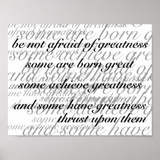 Póster Não tenha medo de grandeza