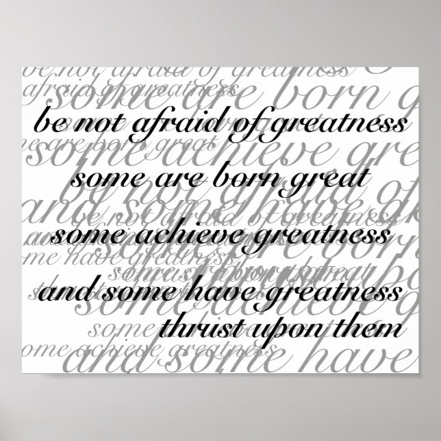 Póster Não tenha medo de grandeza (Frente)