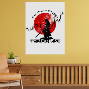 Poster Não tenha medo Motivação de Trader Samurai
