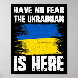 Poster Não Tenha Medo O Ucraniano Está Aqui Bandeira Da U