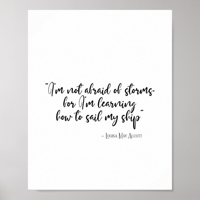 Poster Não tenho medo de tempestades As mulheres citam (Frente)