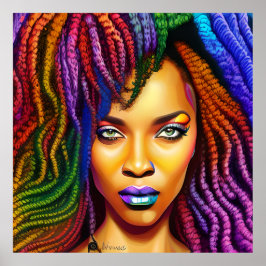 Poster Não toques no meu cabelo preto Melanina afro Rainh