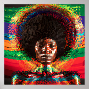 Poster Não toques no meu cabelo preto Melanina afro Rainh