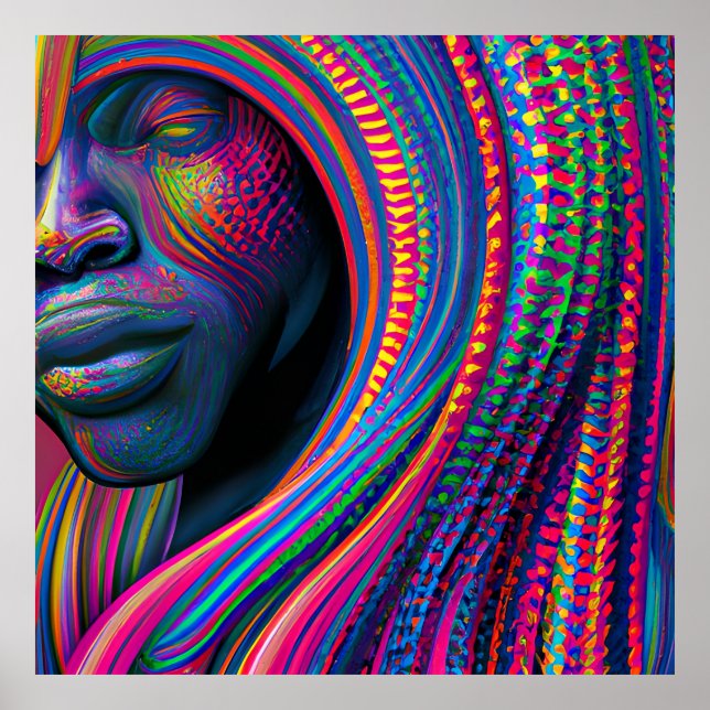 Poster Não toques no meu cabelo preto Melanina afro Rainh (Frente)