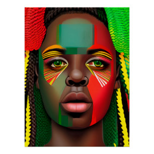 Póster Não toques no meu cabelo preto Melanina afro Rainh