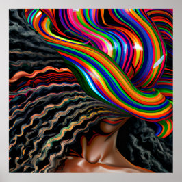 Poster Não toques no meu cabelo preto Melanina afro Rainh