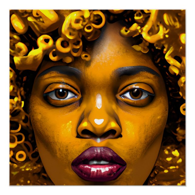 Póster Não toques no meu cabelo preto Melanina afro Rainh (Frente)